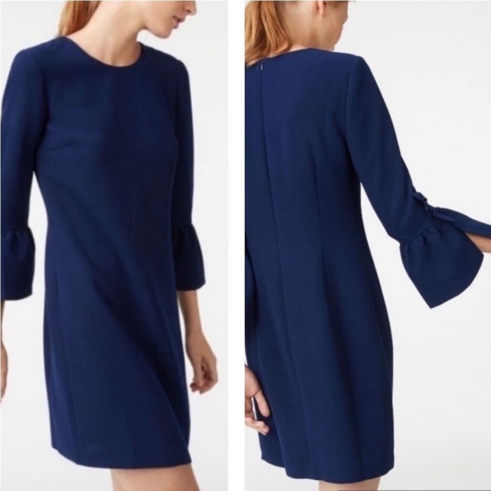 Club Monaco Archibelle Bell Sleeve Crepe Shift Dress